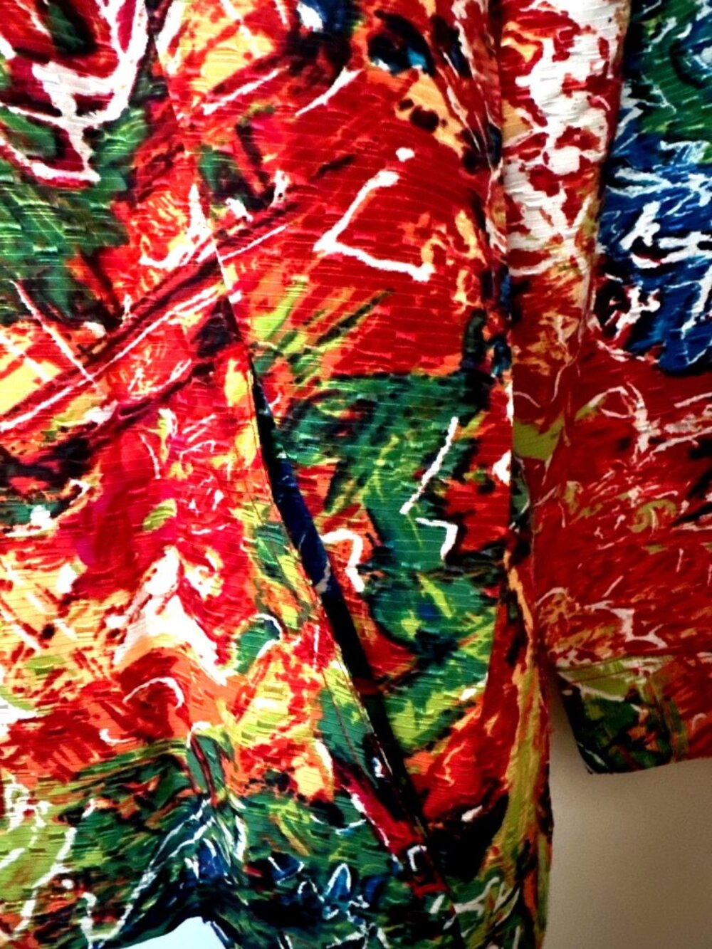 Chicos Abstract Floral Top Shacket Jacket Medium Summer Thin Multicolor - Picture 10 of 10